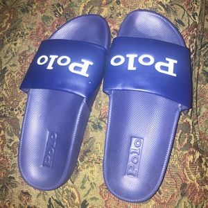 Blue polo slides